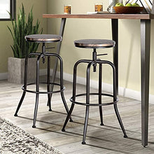 HOUSE IN BOX.COM 2 Pezzi Sgabelli da Bar Sedia Gradi Girevole Alta Regolabile Altezza Moderna Cucina Poggiapiedi Gambe Curve Moderni (Noce)
