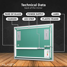 Alasta Specchio Hamburg Illuminazione da Bagno Specchio Controluce LED | 70x50cm | Specchio da Parete Molte Dimensioni | Bianco Caldo | A++