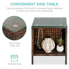 LUGEUK Kit di bistrot di Chat in Wicker Esterno a 3 Pezzi, mobili in Chat da terrazza con 2 sedie, Tavolo-Marrone/Rosso (Color : A)