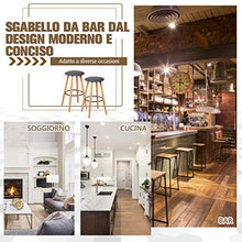COSTWAY Set da 2 Sgabelli da Bar Alti Rotondi, Sedia per Cucina con Poggiapiedi, Gambe in Legno, Grigio