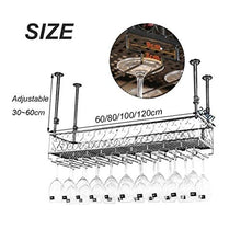 ZRCWW Bar unità scaffali Galleggiante a Parete scaffali Vino, Wine Bottle Holder soffitto Hanging Metallo Ferro Wine Glass Rack Calice Calici Rack (Color : Black, Size : 120×25cm(47×10inch))