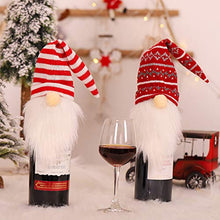 Amosfun 4 Pezzi Copri Bottiglia di Vino di Natale Gnomi Decorazioni per Bottiglie di Vino Forniture per Feste di Natale Gnomi Ripieni Bambole di Santa Elfo