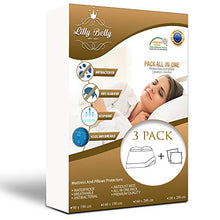 LILLY BELLY - Coprimaterasso + cuscini x2 impermeabile cotone OEKOTEX Made in Europa antiacaro antibatterico traspirante tecnologia biome (140 x 190/200)