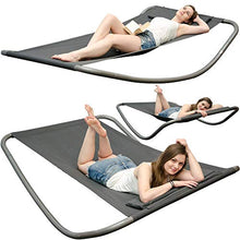 Lettino a Dondolo XXL | lettino per prendere il sole e dondolarsi | colore grigio | extra large ca. 200x130x32 cm | robusto telaio di metallo | sdraio moderno design con cuscino | materiali di qualità | per interni ed esterni