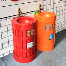 YRRA Moderno Bagno Singolo Mobile Sottolavabo, Autoportante Stile Industriale Mobile Lavabo Mobili di Stoccaggio con Rubinetto e Scarico 19,6 x 33,4 Pollici,Arancia,Without Mirror