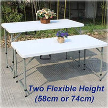 VIWIV Piccolo Tavolo Pieghevole 4ft (120 cm) Tavolo Pieghevole Camping Catering Catering Pieghevole Pieghevole Trestle Desk per Patio BBQ Picnic Party 150KG capacità di carico - 2 Altezza Regolabile