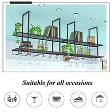 JHGJBJ Wine Rack Ferro Barra di Sospensione Upside Down Titolare armadietto del Vino Hanging Bicchiere di Vino cremagliera Bar stoccaggio Decorazione (Size : 100cmx30cm)