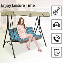 Keyohome Tettuccio Dondolo da Giardino Impermeabile Resistente ai Raggi UV Tetto del Ddondolo 3 posti 195 x 125 x 14cm (Beige)