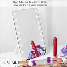 GAESHOW Specchio per Il Trucco con Touch Screen Specchio per Trucco cosmetico Illuminato da Tavolo con 16 LED dimmerabile ABS + Vetro + LED
