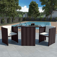 FAMIROSA Set da Bistrot 3 pz con Cuscini in Polyrattan Marrone-2485