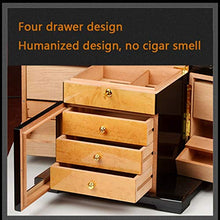 Legno di Cedro Humidor Cigar Humidor Clubhouse Display Box Scatola Portaoggetti per Sigari Armadio per Sigari Struttura in Legno A Quattro Strati Grande capacità può Contenere 125