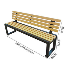 Giardino Esterno Panchine da Terrazza，Struttura In Fusione di Alluminio Con Sedile In Legno Massello Con Schienale Panchina del Parco，Sedia da Veranda Resistente Alle Intemperie Sede del Cortile