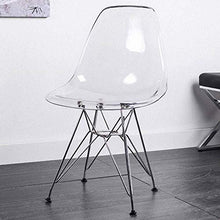 HLR Sedie da Sala da Pranzo Gambe Schienale Trasparente Metallo Pranzo Sedia in plastica for Famiglia Soggiorno Sala da Pranzo