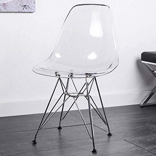 HLR Sedie da Sala da Pranzo Gambe Schienale Trasparente Metallo Pranzo Sedia in plastica for Famiglia Soggiorno Sala da Pranzo