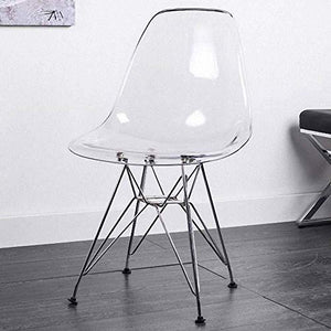 HLR Sedie da Sala da Pranzo Gambe Schienale Trasparente Metallo Pranzo Sedia in plastica for Famiglia Soggiorno Sala da Pranzo