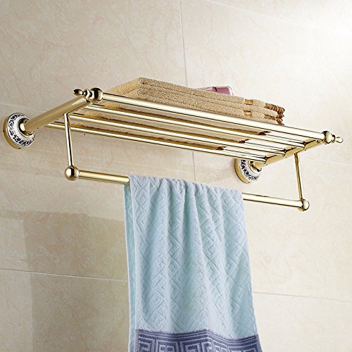 MBYW Portasciugamani Moderno Minimalista Portasciugamani Elegante per Il Bagno di Moda Portasciugamani Dorato Europeo/Ciondolo Bagno Oro/Bagno portasciugamani in Porcellana Bianca e Blu