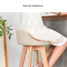 YDD Sgabello da Bar Girevole in Legno massello, Cotone/Imbottitura Morbida, Imbottitura in Spugna ad Alta densità, Struttura in Legno massello, Schienale Curvo, Elegante seggiolone Casual