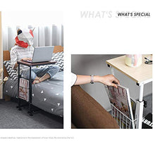 tavolino da letto per colazione Comodino con rotelle, mobile, con portaoggetti, leggero, alzabile 56-76CM-E