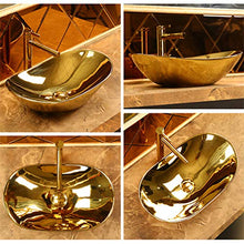 LTINN Lingotto in Stile Europeo, bancone da appoggio Artistico, Contenitore in Ceramica per lavandino del Bagno con lavabo a Mano