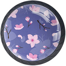 Cherry Blossom Purple rosa Pomelli per Porta Set di 4 Pomelli per Mobili Manopole per Cassetti Cucina Armadio Vetro