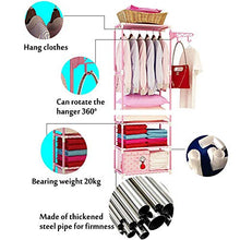 XYBB Armadio Camera da Letto Multifunzionale Piano Standing Vestiti Hanging Storage Metallo Giardino Camera da Letto Mobili 170 * 55 * 36cm Rosso