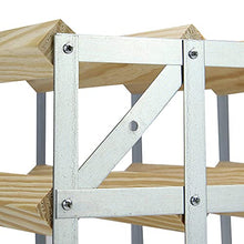 Portabottiglie in legno e metallo | Rack industriale 4x2 | 10-12 Capacità bottiglia | Bottiglie di champagne, vino e liquori | M & W