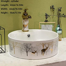 HEIFEN Lavabo, Lavabo in Ceramica Caldo ad Alta Temperatura, Stile Semplice sopra lavabo da appoggio Lavabo da Bagno Lavabo Arte Bacino per la casa Lavabo Straight