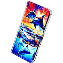 Herbests Compatibile con Huawei P30 Pro Cover in Pelle Flip Case Colorata Wallet Cover con Chiusura Magnetica Supporto di Stand Portafoglio Custodia,Delfino