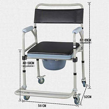 Sedia da Comodino per Doccia, Sedia A Rotelle Medica da Trasporto Impermeabile, Adatta per Anziani Disabili E Gravidanza A.