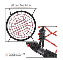Sedia Sospesa per Bambini, 40" Rotondo Web Albero Rete Altalena Set Ancore Corde per Appendere capacità 400lb, Nest Dondolo da Giardino per Bambini con Corde Sospese