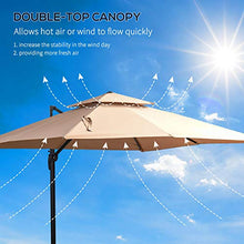 Ombrellone da Giardino 2,94x2,94m in Alluminio e Poliestere Khaki