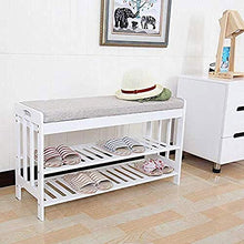 YANG Wooden Shoe Cambio Banco del Pattino tormenta Bianco Imbottito poggiapiedi Guardaroba Bagno Pouf ottomano Carico 200kg (Size : 77cm)