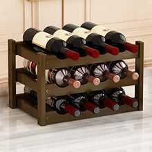 Wine Rack Gqq @ Portabottiglie in bambù, può Contenere Fino a 15 Bottiglie di portabottiglie in Legno, portabottiglie per Vino, Legno di bambù Naturale nel Soggiorno,