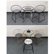 YS Sedia in Ferro Battuto Creativo da Pranzo Moderno Minimalista per il Tempo Libero Bar con Schienale Alto Sgabello da Bar,D