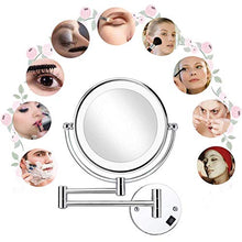 BJH Specchio per Il Trucco, Specchio cosmetico ingranditore a Doppia Faccia da 8 Pollici con luci LDE per Ragazze, con Interruttore a Spina