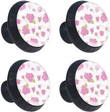 Modello di rose rosa con strisce Pomelli per Porta Set di 4 Pomelli per Mobili Manopole per Cassetti Cucina Armadio Vetro