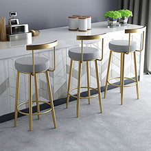 XuQinQin Sedie Cotone e Lino Bar Stool con Schienale Altezza Bar Chair Casa Bar Sgabelli da Cucina con pedana morbide Coppe Imbottite sgabelli da Bar (Size : Medium)