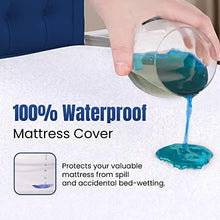 100% cotone terry telo impermeabile lenzuolo coprimaterasso topper cover traspirante super assorbente antimacchia anti-allergico & non-noisy, King (152x203cm)