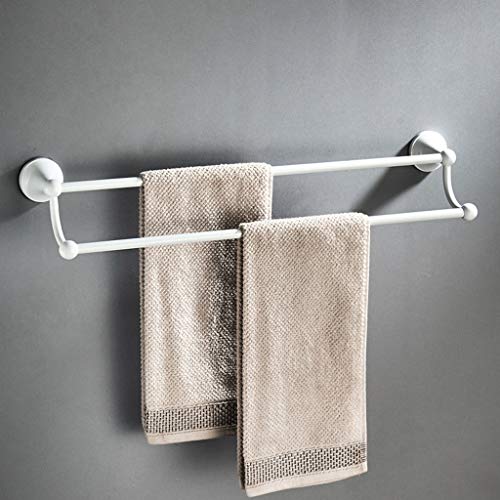 Portasciugamani/Mensola portasciugamani da bagno in acciaio inossidabile 304 con porta asciugamani da parete-bianco