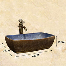 Lavabo Rettangolare da Bagno Retro Creative Jingdezhen Ceramic Hotel Lavabo Antiscivolo Lavandini Bagno