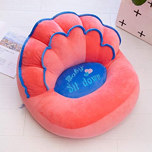 JIAHENGY Morbido Carino Animale Bambino Divanetto，Seggiolino per Bambini, divanetto Portatile di Sicurezza per Bambini, Sedile in Peluche di Cartone Animato-Rosso Chiaro
