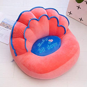 JIAHENGY Morbido Carino Animale Bambino Divanetto，Seggiolino per Bambini, divanetto Portatile di Sicurezza per Bambini, Sedile in Peluche di Cartone Animato-Rosso Chiaro