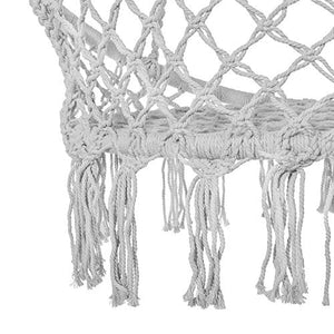 Springos Poltrona sospesa con frange, in cotone, dal design macramè, ideale per giardino, ambienti interni ed esterni, con cordini e anelli