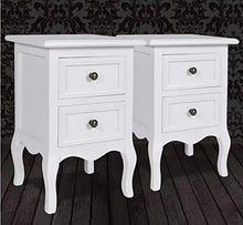 Cassettiera ausiliare con 2 cassetti, 2 pezzi, comodino da notte, stile nordico per camera da letto, colore bianco, 34,5 x 30 x 49 cm