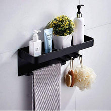 YAeele Bagno d'angolo Stand Ripiani da Bagno Nero dello Spazio in Alluminio con Ganci di Montaggio a Parete Bagno Mensola Bagno Bagagli cremagliera del Supporto del tovagliolo