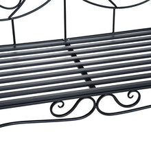 Outsunny Panca da Giardino Esterno Panchina Biposto da Giardino Esterno Metallo 131 × 51 × 90cm Nero
