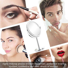 YUESEN Ovale Doppia Faccia Specchi Specchio Bagno,Specchio da Trucco Ingranditore Make Up Specchiera da Tavolo,Argento