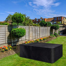 Mutsitaz Copertura per Mobili da Giardino, 420D Rettangolare Impermeabile Telo Poliestere per Mobili Esterni Tavolo e Sedie,242 x 162 x 100 cm Nero