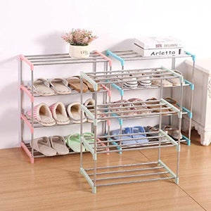 XWZH Cabinet Scarpe da Polvere Scaffali di stoccaggio di Scarpe da Scarpe da 4 Livelli Tenere Fino a 10 Paia di Scarpe 45,5 x 26 x 55 cm (w x d x h) (Color : Blue)