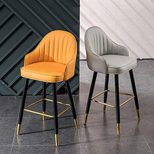 CMX-Barhocker Sedie da bancone, sgabelli con Schienale e poggiapiedi, sedie da Bar per la Colazione in Cucina, Sedile in Pelle PU, Gambe in Metallo Nero